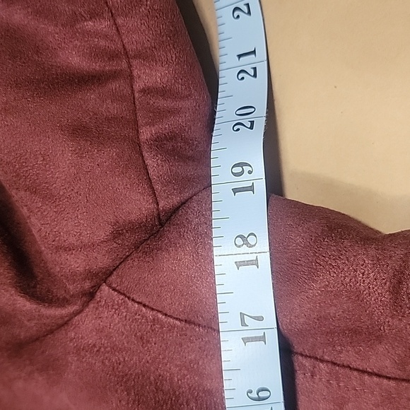 LC Lauren Conrad Runway Collection, Size 6 Burgundy Moto Jacket, Faux Suede - Picture 6 of 14